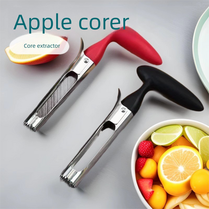 Red Set of 2 Stainless Steel Apple Corers – Heavy-Duty Fruit Core Remover Tool with Comfort Grip, Easy to Use & Clean, for Apples, Pears, and Similar Fruits