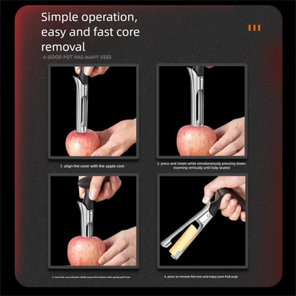 Red Set of 2 Stainless Steel Apple Corers – Heavy-Duty Fruit Core Remover Tool with Comfort Grip, Easy to Use & Clean, for Apples, Pears, and Similar Fruits
