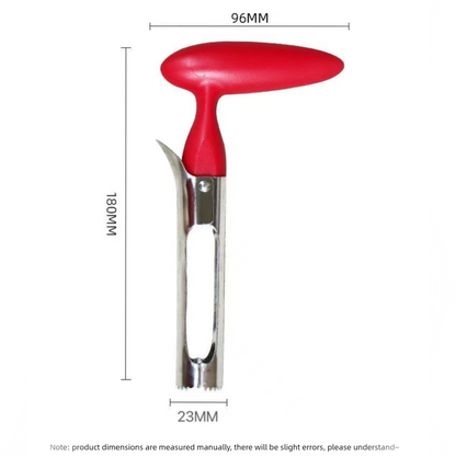 Red Set of 2 Stainless Steel Apple Corers – Heavy-Duty Fruit Core Remover Tool with Comfort Grip, Easy to Use & Clean, for Apples, Pears, and Similar Fruits