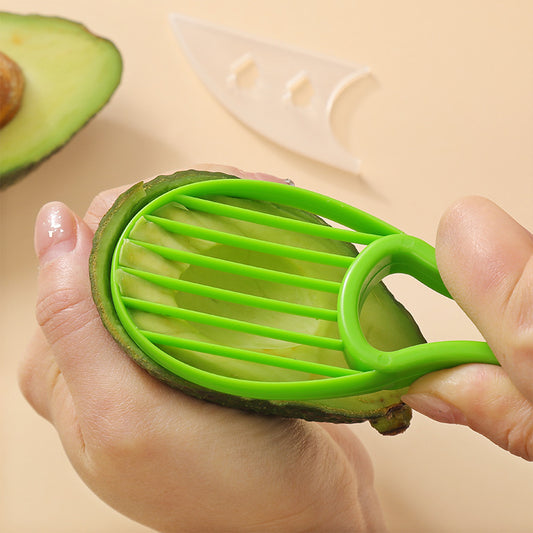 5-Pack Green Multi-Function Fruit Cutter Set – Precision Avocado Slicer with Integrated Pit Remover & Even Slicing Grid, PP Material, Compact Design
