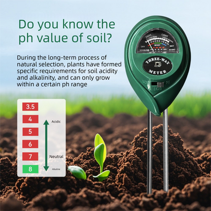 3-in-1 Soil Tester Meter for Moisture, pH and Light Intensity – Battery-Free Analog Probe for Gardening, Farming and Plant Care