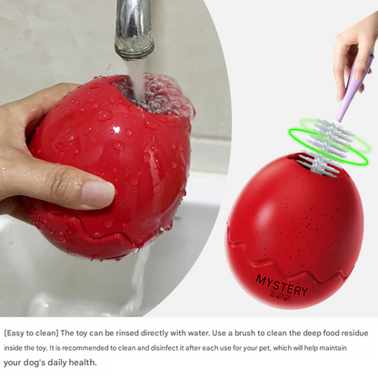 Light brown Mysterious Egg Slow-Feeder Treat Dispenser for Dogs – Food-Grade TPR Interactive Toy with 7 Internal Feeding Posts, Freezable and Dishwasher-Safe Design