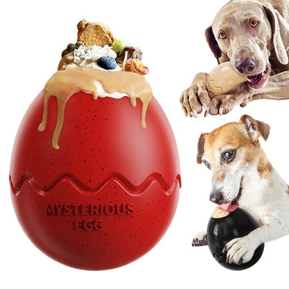 Yellow Mysterious Egg Slow-Feeder Treat Dispenser for Dogs – Food-Grade TPR Interactive Toy with 7 Internal Feeding Posts, Freezable and Dishwasher-Safe Design