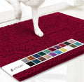 Deep red 50×80 cm Extra-Thick Chenille Floor Mat for Bathrooms and Pet Use – High-Density Absorbent, Non-Slip, Machine-Washable Rug for Dogs and Humans