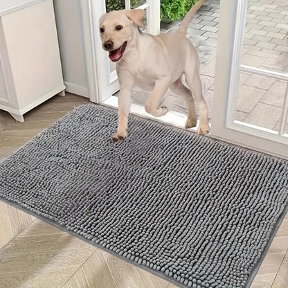 Sea Foam Green 50×80 cm Extra-Thick Chenille Floor Mat for Bathrooms and Pet Use – High-Density Absorbent, Non-Slip, Machine-Washable Rug for Dogs and Humans