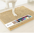 Beige 50×80 cm Extra-Thick Chenille Floor Mat for Bathrooms and Pet Use – High-Density Absorbent, Non-Slip, Machine-Washable Rug for Dogs and Humans