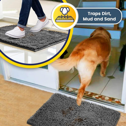 Purple 50×80 cm Extra-Thick Chenille Floor Mat for Bathrooms and Pet Use – High-Density Absorbent, Non-Slip, Machine-Washable Rug for Dogs and Humans