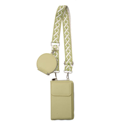 Green Women's Multi-Functional Crossbody Phone Bag with Detachable Coin Purse, PU Leather Shoulder Bag with Credit Card Slots, Stylish Minimalist Design for Daily Use