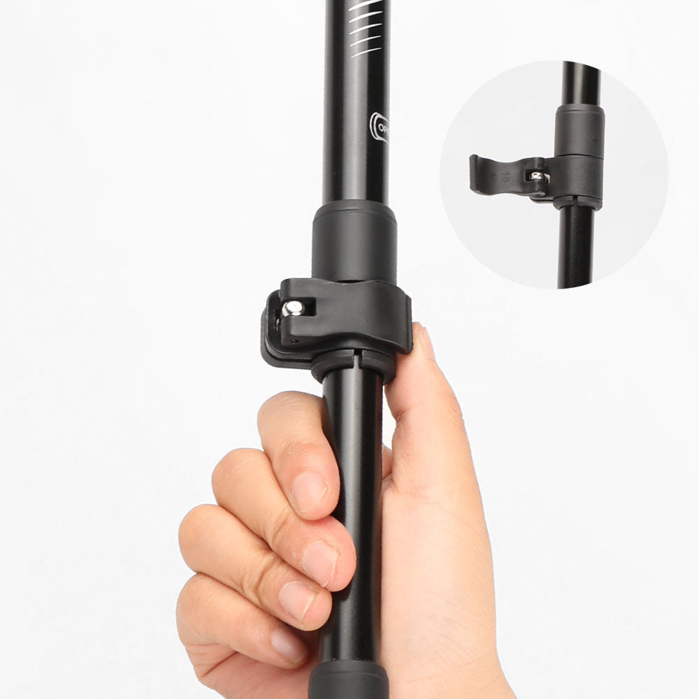 2-Pack Black Aluminum Alloy Telescopic Trekking Poles with Secure External Lock & Accessory - 3-Section Adjustable Hiking Sticks(65-135cm).