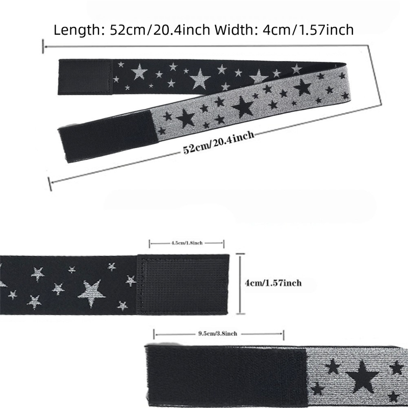 Adjustable Elastic Headband & Wig Grip Band - Comfortable and Seamless Edge Fixer for Wigs and Frontals (Black Silver Stars + Black Pink Butterfly)