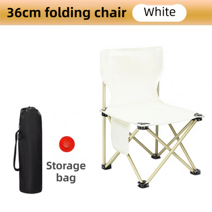 95CM Khaki Portable Folding Egg Roll Camping Table + 4-Pack 36CM Chairs with Storage Bag & Mesh Net- Heavy-Duty Carbon Steel Picnic Table for 4-6 People.