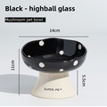 Black Elevated 15° Tilted Ceramic Cat Bowl - Anti-Chin Acne Glaze Finish, Non-Slip Weighted Base & Neck Protection Pet Feeder