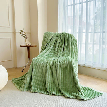 Green 230 x 200 CM Ultra-Soft Faux Rabbit Fur Plush Sofa Cushion & Bedding Blanket - Luxury Double-Sided Thickened Winter Fleece