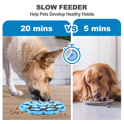 Yellow 4-in-1 Textured Silicone Pet Lick Mat & Slow Feeder - Anti-Anxiety Calming Pad with Back Suction Cups