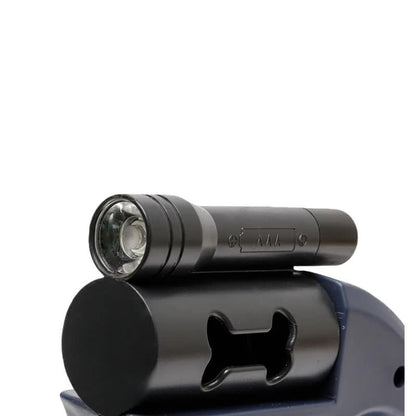 Blue One-to-Two Retractable Dog Leash with One-Click Safety Lock & Night Light - 3M Tangle-Free 360° Rotation Walking Leash
