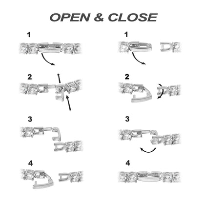 Silver 4.0mm Iced-Out Zirconia Tennis Bracelet with Secure Clasp - Classic Luxury Rhinestone Tennis Chain for Men & Women (7 Inches)