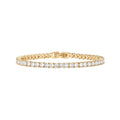 Gold 4.0mm Iced-Out Zirconia Tennis Bracelet with Secure Clasp - Classic Luxury Rhinestone Tennis Chain for Men & Women (7 Inches)