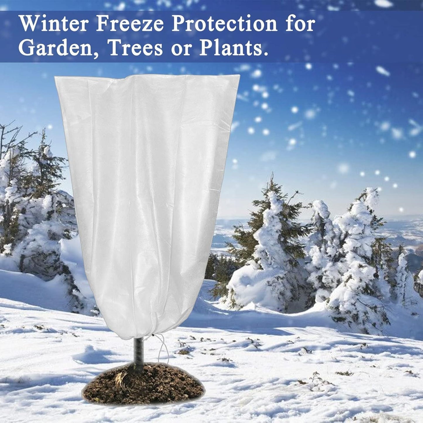 4-Pack Winter Plant Cold Protection Covers with Zipper & Drawstring - Thickened Frost Thermal Blankets and UV Resistant Shrub Jackets (60 x 80 CM)