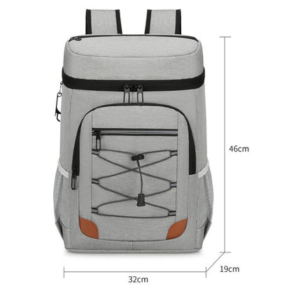 Dark Grey 5.55 Gallons Large Insulated Picnic Backpack with Multi Pockets & Leak-Proof Interior - Multifunctional Waterproof Thermal Lunch Bag for Camping, Hiking & Outdoor Travel