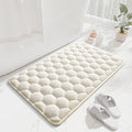 White 3D Honeycomb Textured High-Elastic Memory Foam Bathroom Mat (50 x 80 CM) - Ultra Absorbent Quick-Dry Thickened Door Mat