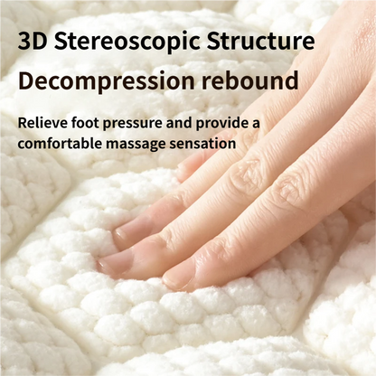 White 3D Honeycomb Textured High-Elastic Memory Foam Bathroom Mat (50 x 80 CM) - Ultra Absorbent Quick-Dry Thickened Door Mat
