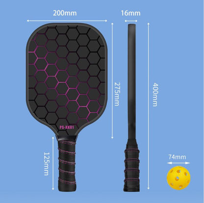 Black and Yellow Lightweight Fiberglass Pickleball Paddle Set - 2 High-Rebound Rackets with PU Comfort Grip, 4 Balls and Carry Bag for Outdoor Play