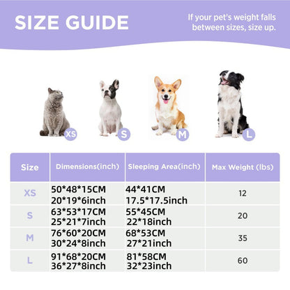 63x53x17 CM Cute Square Plush Pet Bed with Removable Cover & 5 Bolsters Support - Brown Plaid Machine Washable Calming Dog & Cat Sofa