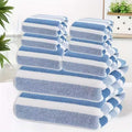 8-Piece Blue Luxury Coral Fleece Towel & Bath Sheet Set - Ultra-Soft High-Density Absorbent Towels Complete Bundle