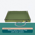 80x80x10CM Green Portable Outdoor Shower Tray & Versatile Collapsible Water Basin - Reinforced Support and Drainage System- Leak-proof Oxford Large Base for Camping, Beach & Garden