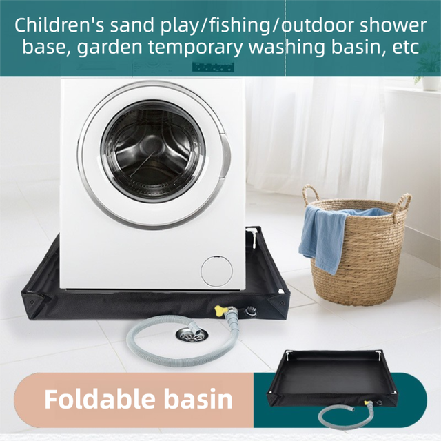 80x80x10CM Green Portable Outdoor Shower Tray & Versatile Collapsible Water Basin - Reinforced Support and Drainage System- Leak-proof Oxford Large Base for Camping, Beach & Garden