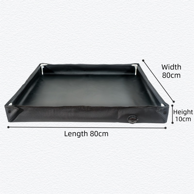 80x80x10CM Green Portable Outdoor Shower Tray & Versatile Collapsible Water Basin - Reinforced Support and Drainage System- Leak-proof Oxford Large Base for Camping, Beach & Garden