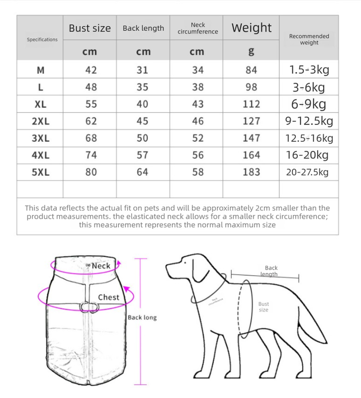 Pnik 2XL  Size  Dog Clothing — Warm, Thickened Cotton Jacket for Autumn & Winter; Waterproof Pet Vest — Reflective Safety Design, Leash-Compatible