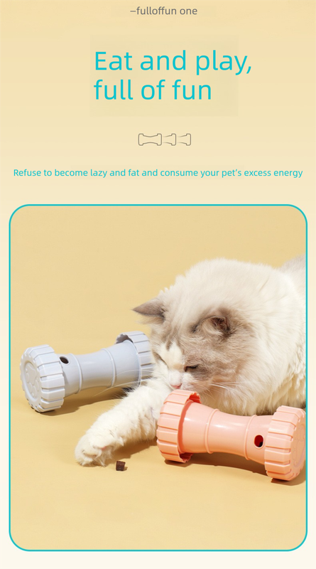 2 Pack（Grey+Pink）: Cat and Dog Treat Dispenser Toy – Interactive, Durable, Bite-Resistant Slow-Feeder, Dumbbell and Tire-Shaped Pet Toy