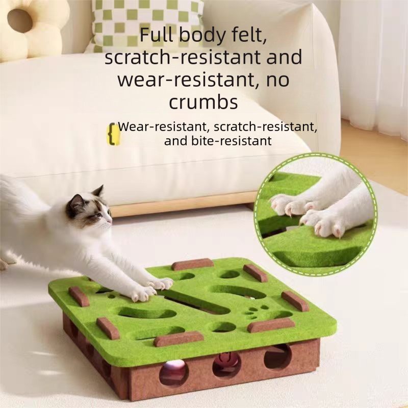 2-piece Grey cat toy set—featuring square and flower shapes—is an excellent choice for feline entertainment and relaxation. It also serves as a fun maze for kittens and pets, and includes six bells.