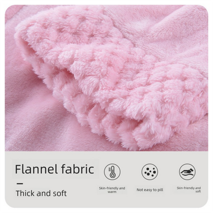Pink L size Plush Flannel Robe for Couples - Thickened Warm Bathrobe with Shawl Collar, Soft Fleece Material, Unisex Long Style for Winter Home Wear