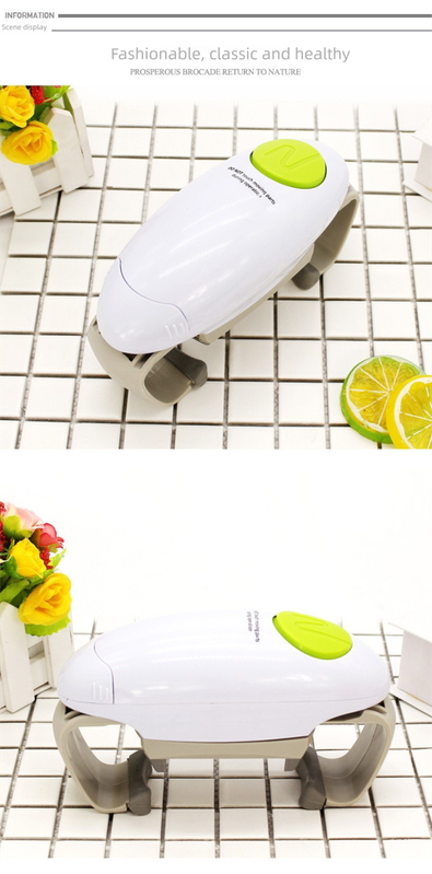 White Upgraded One-Touch Electric Can Opener â Dual-Handle Design, Automatic Hands-Free Can/Bottle Opener, ABS Material, Battery-Powered (Batteries Not Included), Designed for the Kitchen.