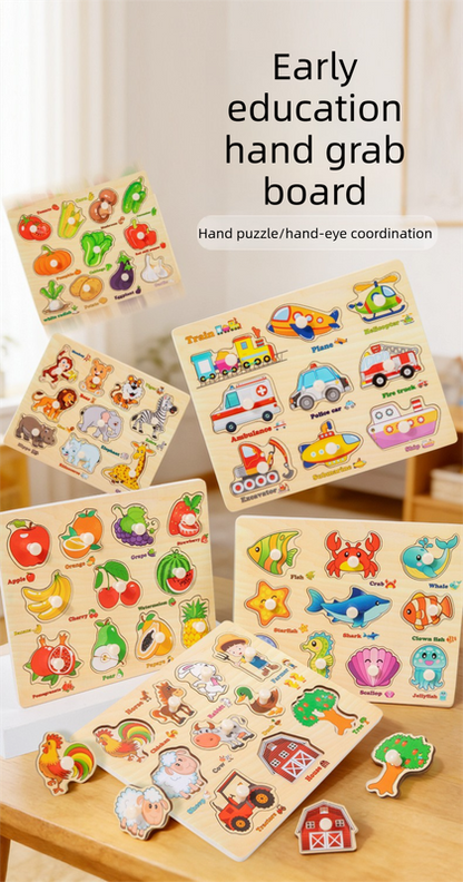 Puzzle Board for Toddlers - Early Learning Shape Sorter & Hand-Eye Coordination Toy for Kids 3+, Educational & Durable【traffic Style】