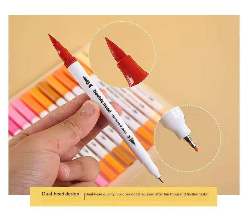 White 120 COLOURS Dual-Tip Watercolor Marker Set - Colors Washable Art Pens with Brush & Fine Tips for Kids, Students & Artists