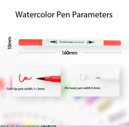 White 120 COLOURS Dual-Tip Watercolor Marker Set - Colors Washable Art Pens with Brush & Fine Tips for Kids, Students & Artists