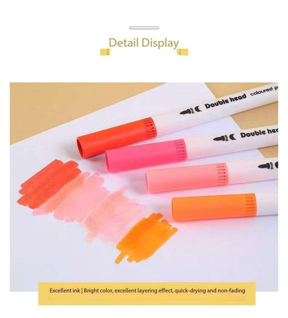 White 120 COLOURS Dual-Tip Watercolor Marker Set - Colors Washable Art Pens with Brush & Fine Tips for Kids, Students & Artists