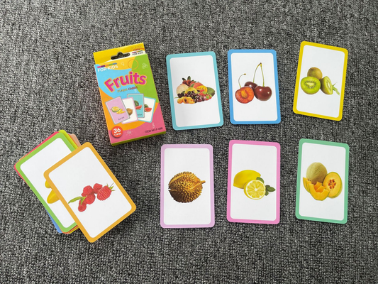 4-Set  Kids Early Education Flash Cards, Montessori Cognitive Development Toys for Toddlers Ages 4+, Educational Gift for Boys Girls【Vegetables+Fruits+Colour+Body Parts】