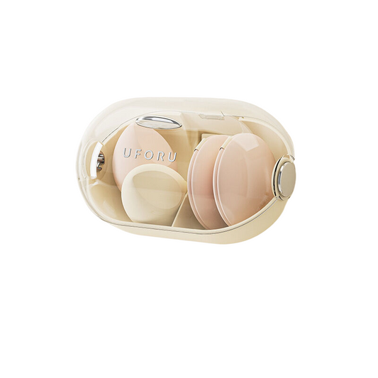 Punch-Free wall mounted beauty egg storage box with lid.