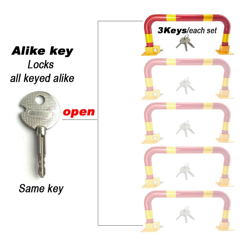 Arch Parking Barrier Fold Down Vehicle Security Locker Keyed Alike.