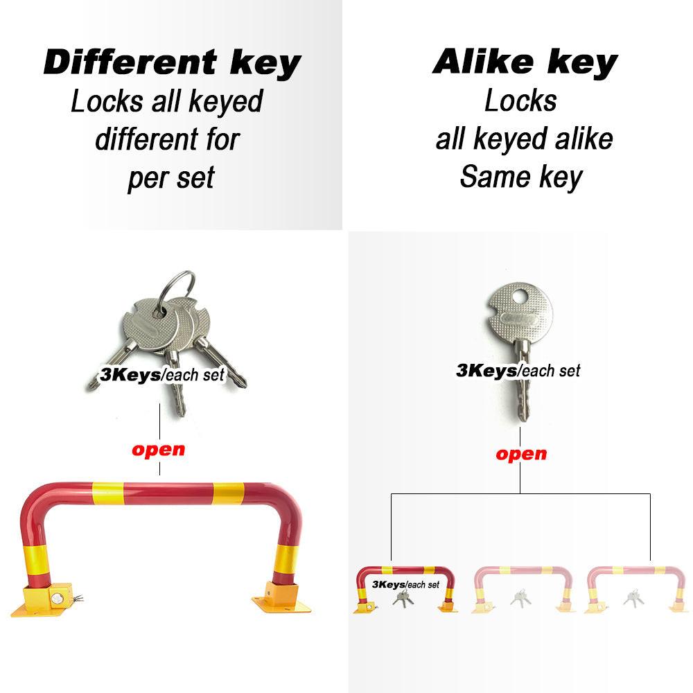 Arch Parking Barrier Fold Down Vehicle Security Locker Keyed Alike.