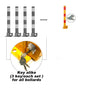 Red Parking Bollard locker Barrier Key Alike lock Fold Down Vehicle.