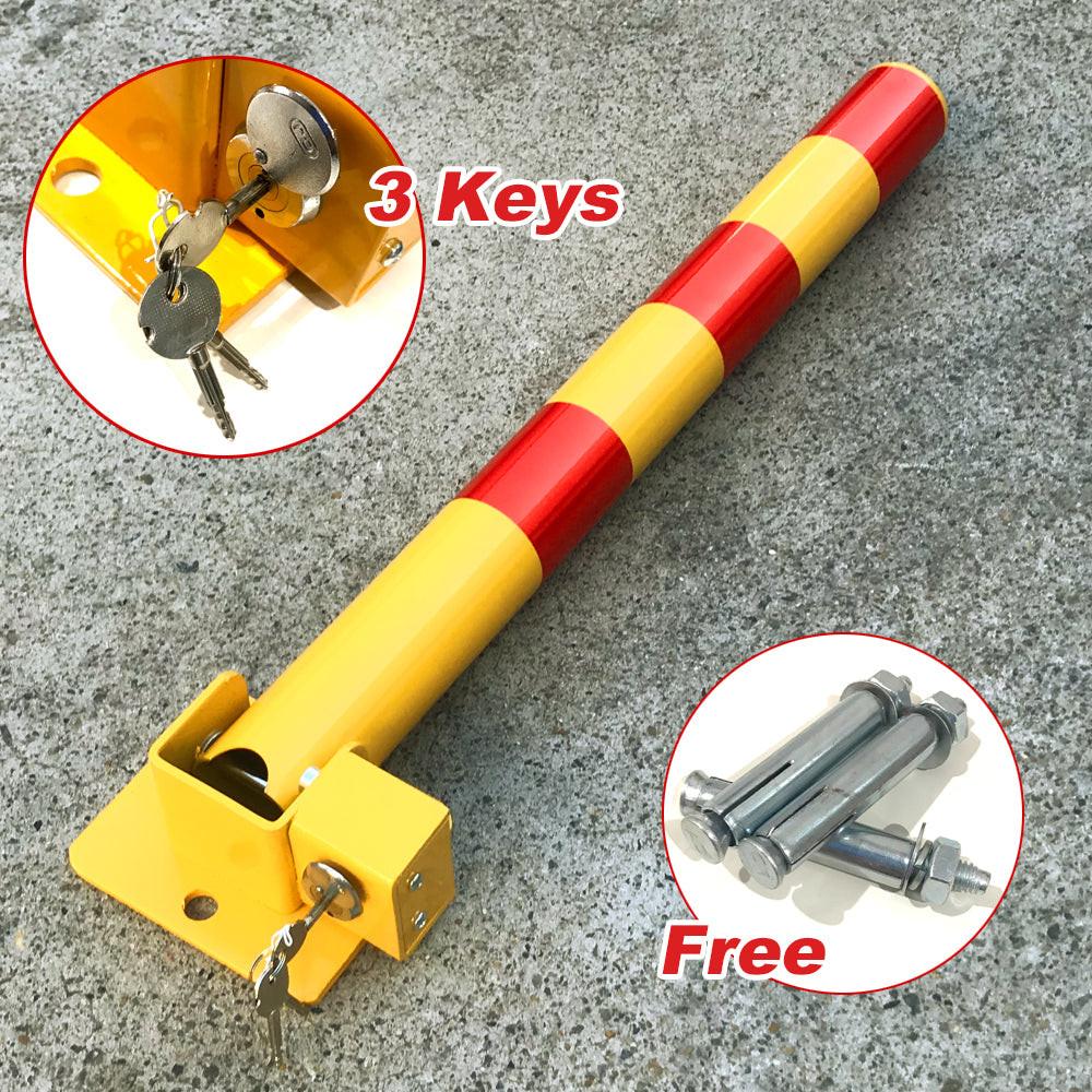 Red Parking Bollard locker Barrier Key Alike lock Fold Down Vehicle.