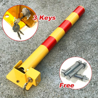 Red Parking Bollard locker Barrier Key Alike lock Fold Down Vehicle.