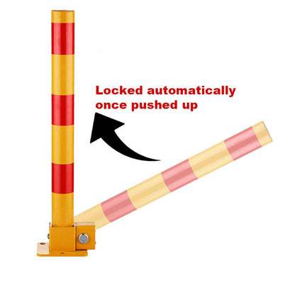Red Parking Bollard locker Barrier Key Alike lock Fold Down Vehicle.