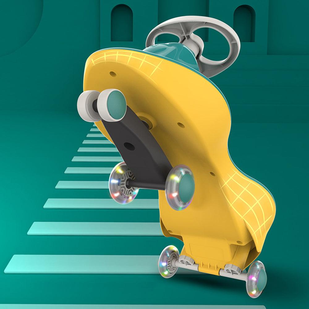 Moka White-Glide Walker Swing Car Twist Car Rind On Toy  Italian Designer For Children Outdoor.