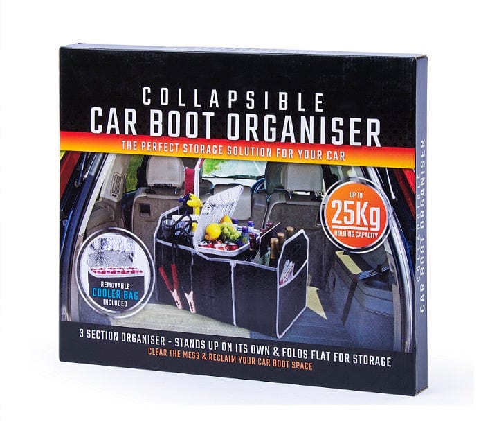 Collapsible Car Trunk Organiser with Cooler Bag.